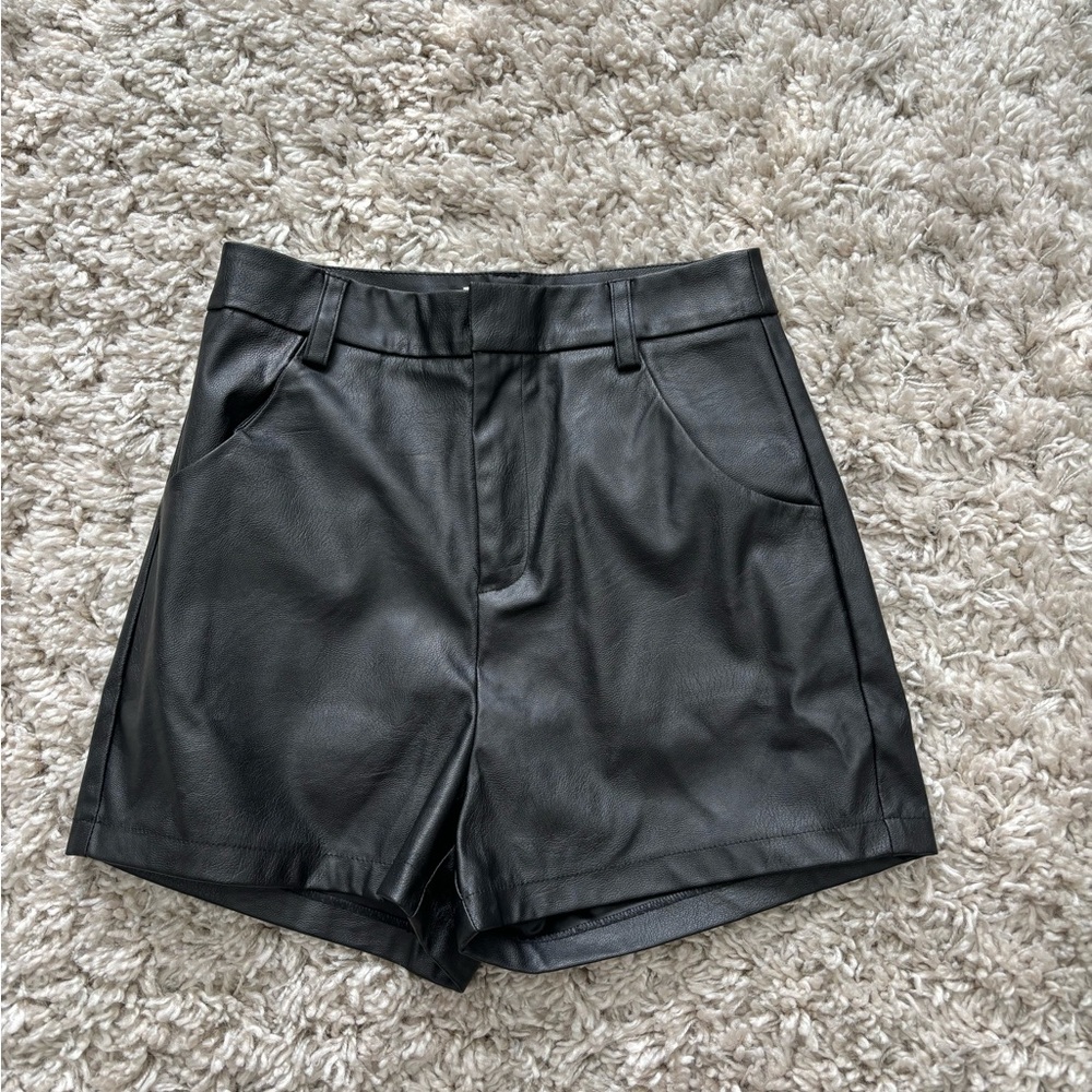 Tiger Mist Faux Leather Shorts
